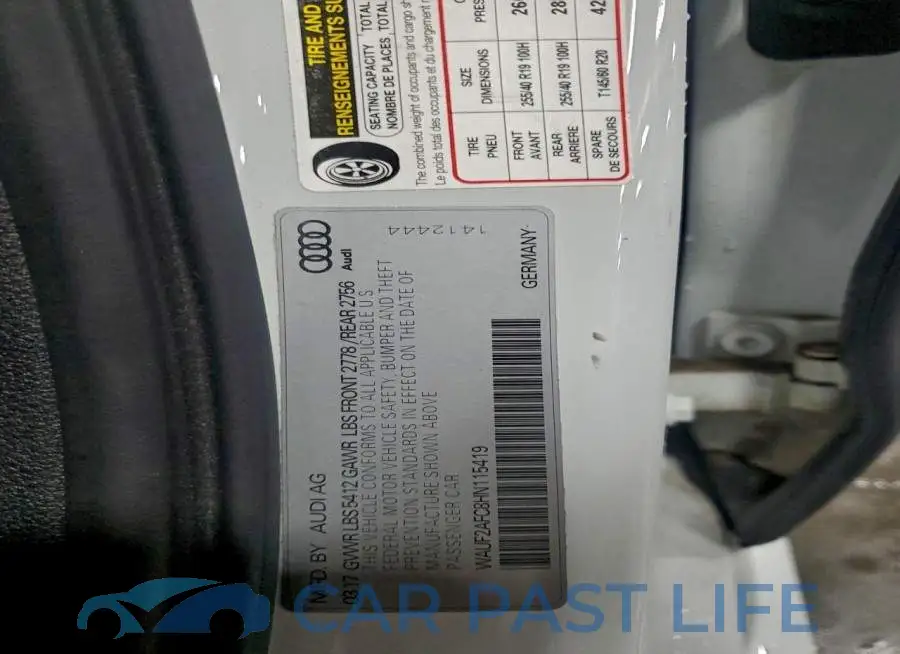 WAUF2AFC8HN115419# 13