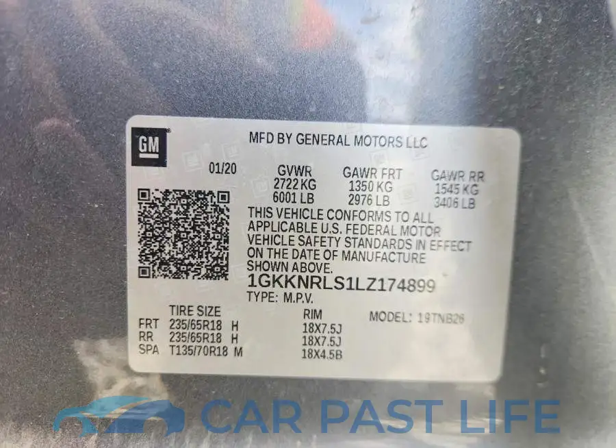 1GKKNRLS1LZ174899# 14