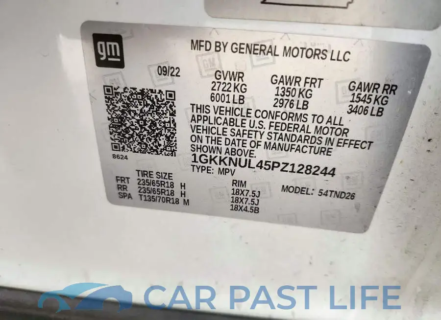 1GKKNUL45PZ128244# 12