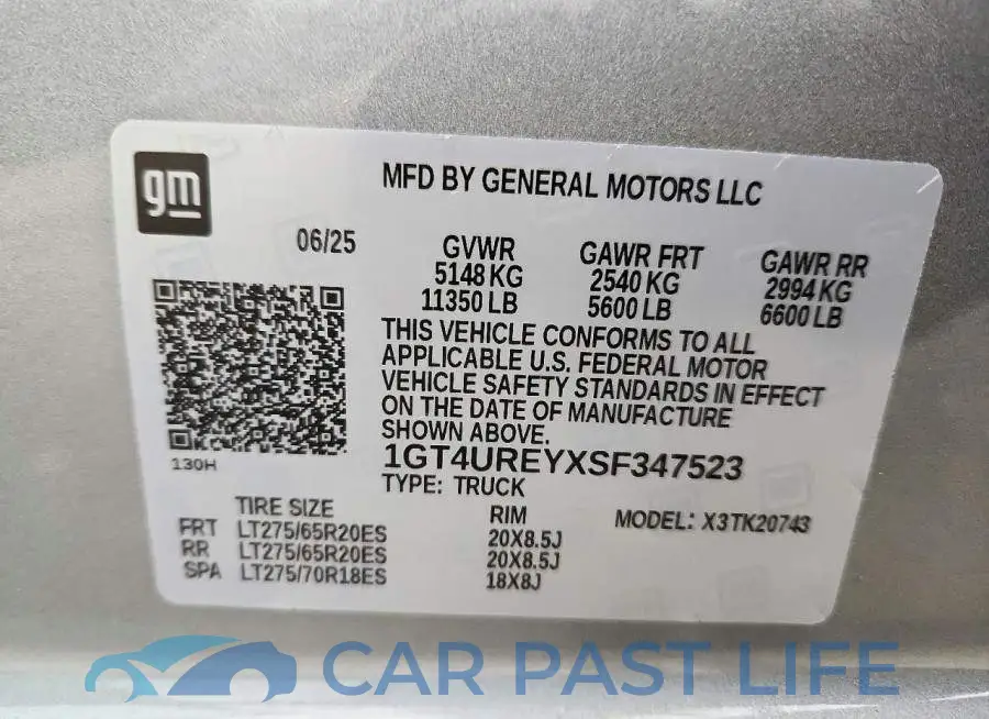1GT4UREYXSF347523# 12