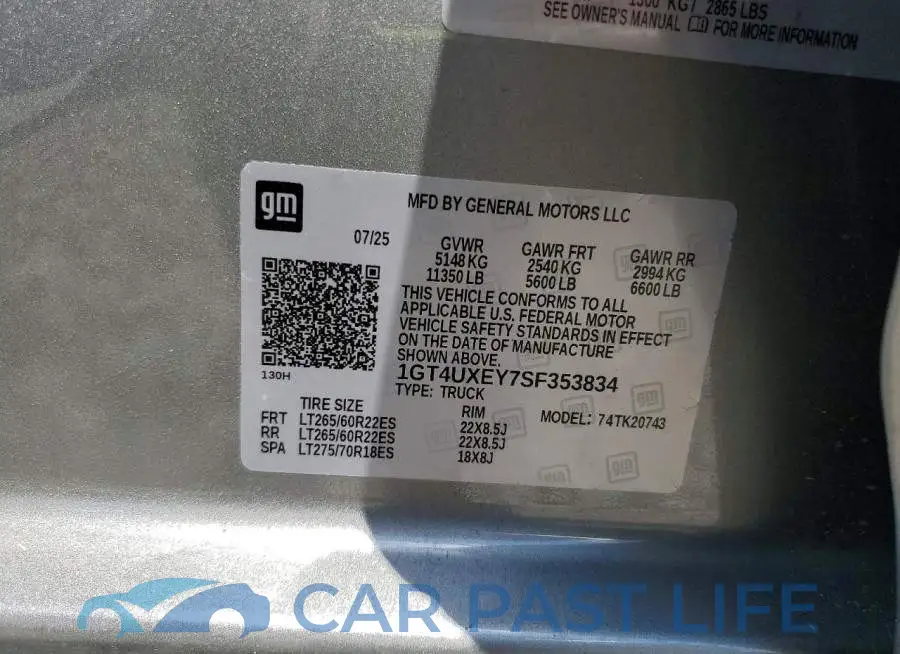 1GT4UXEY7SF353834# 12