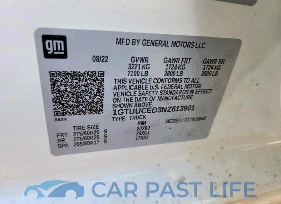1GTUUCED3NZ613901# 12