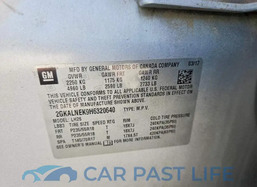 2GKALNEK9H6320640# 13