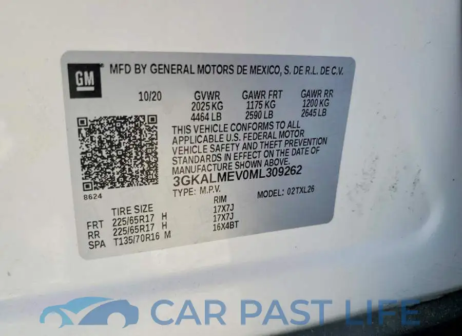 3GKALMEV0ML309262# 14