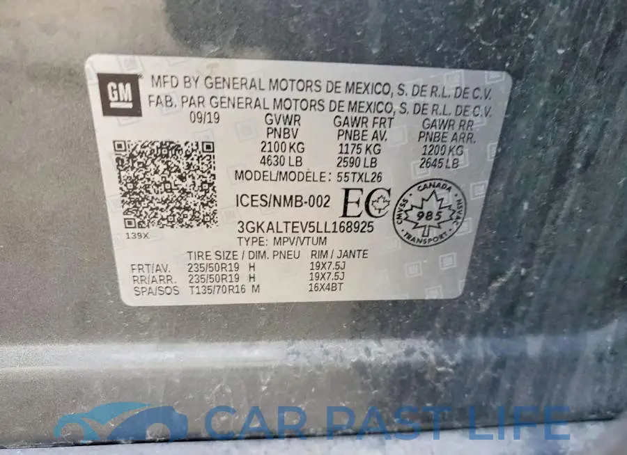 3GKALTEV5LL168925# 13
