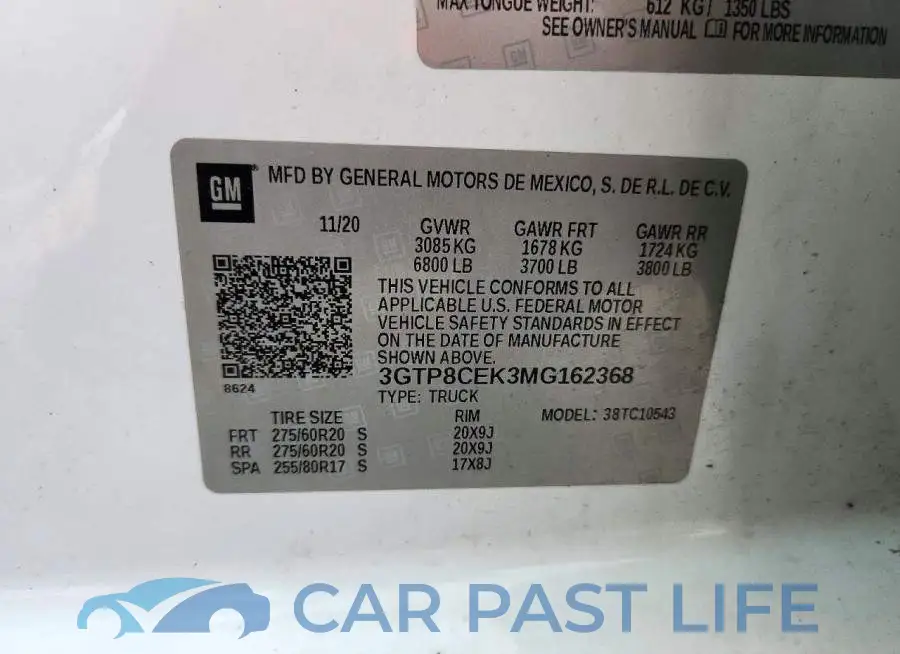 3GTP8CEK3MG162368# 12