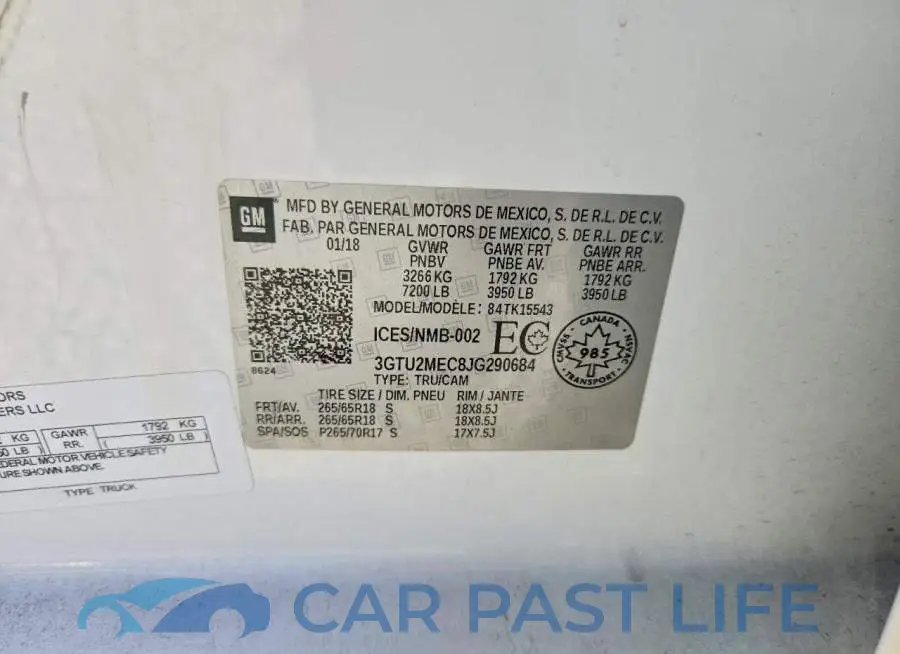 3GTU2MEC8JG290684# 12