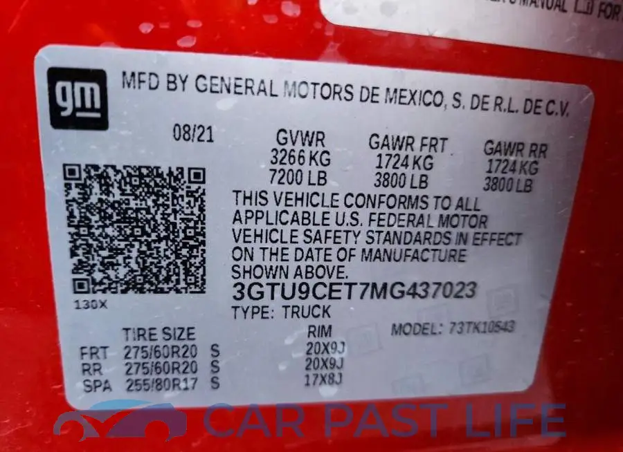 3GTU9CET7MG437023# 12