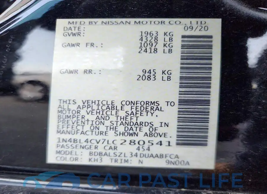 1N4BL4CV7LC280541# 13