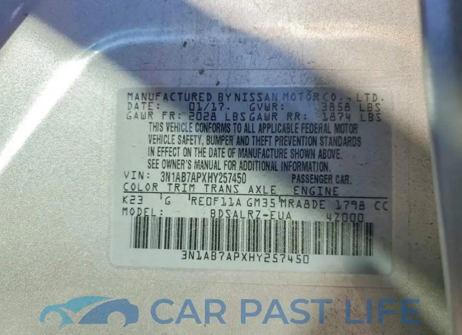 3N1AB7APXHY257450# 13