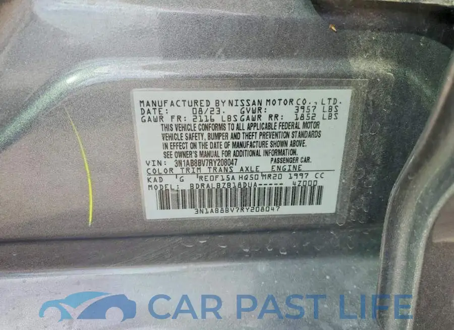 3N1AB8BV7RY208047# 12