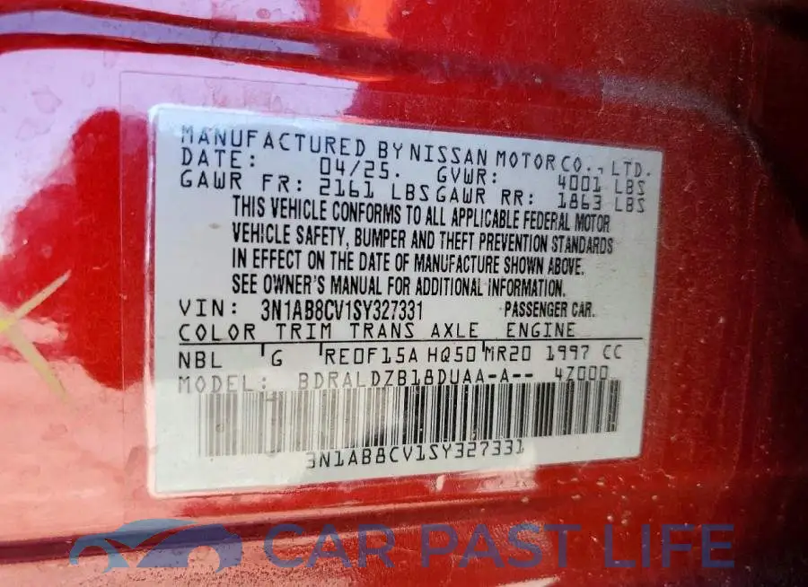 3N1AB8CV1SY327331# 12