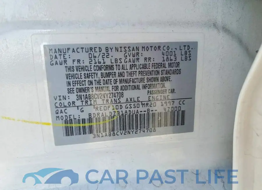 3N1AB8CV2NY274708# 12