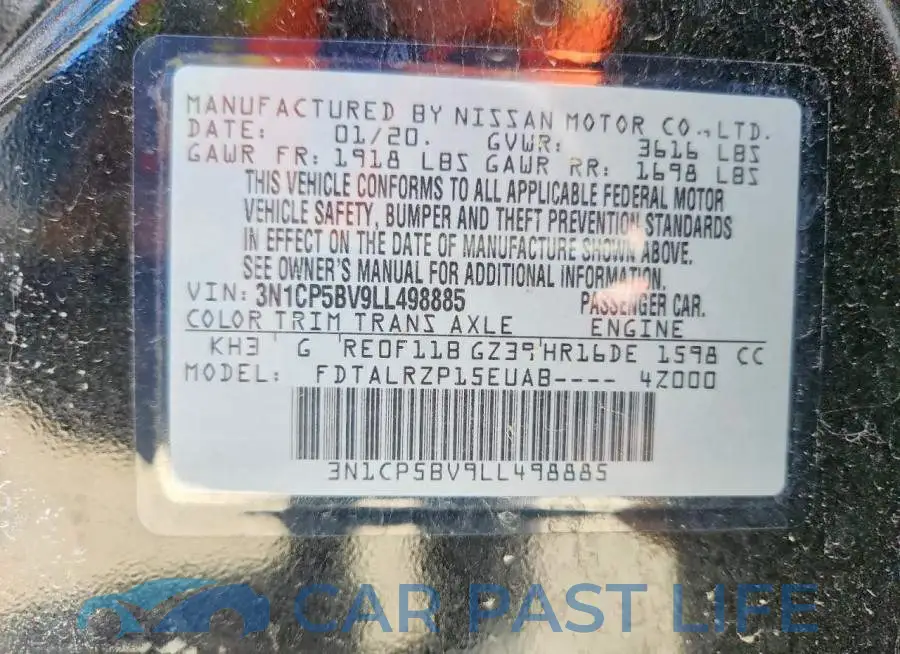 3N1CP5BV9LL498885# 14