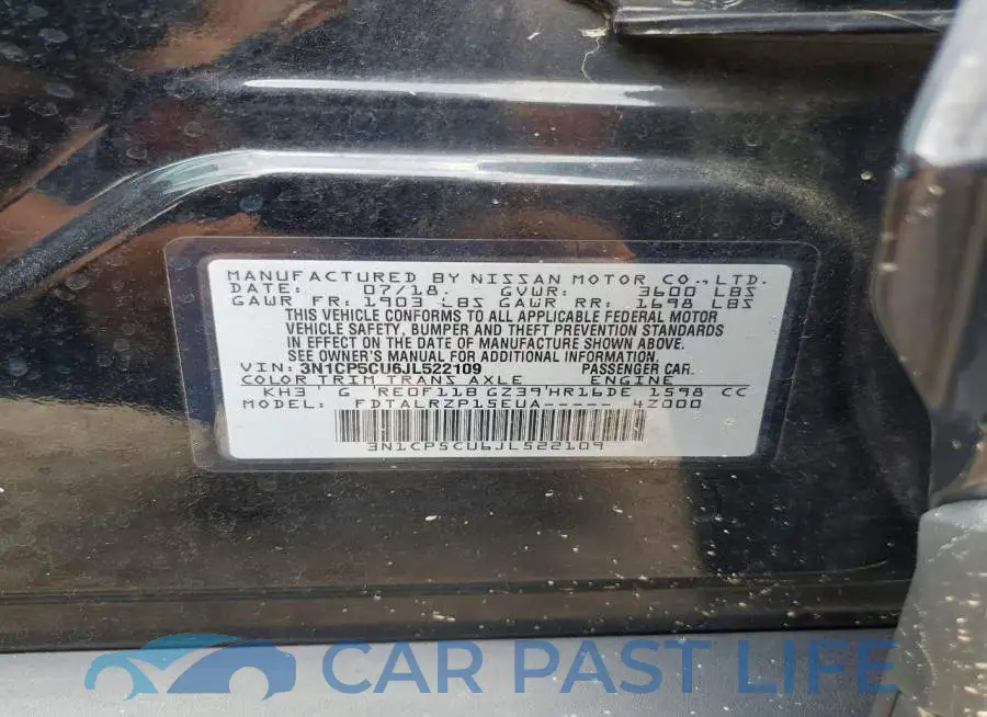 3N1CP5CU6JL522109# 12
