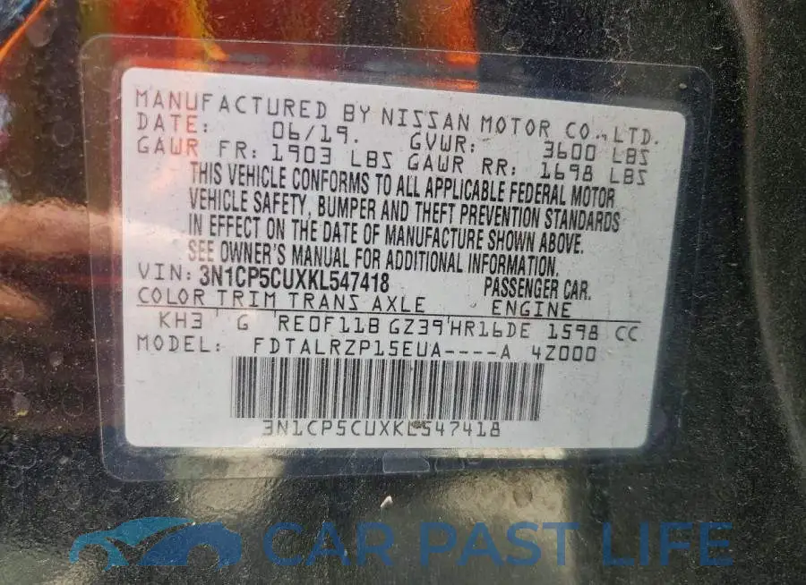 3N1CP5CUXKL547418# 14
