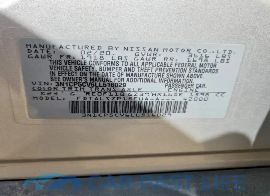 3N1CP5CV6LL516029# 13