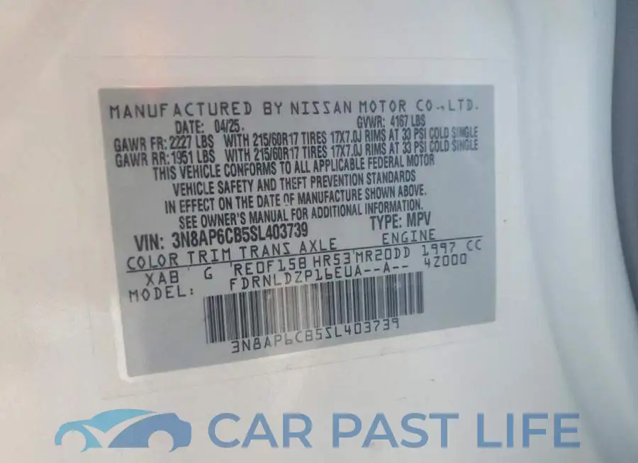 3N8AP6CB5SL403739# 13