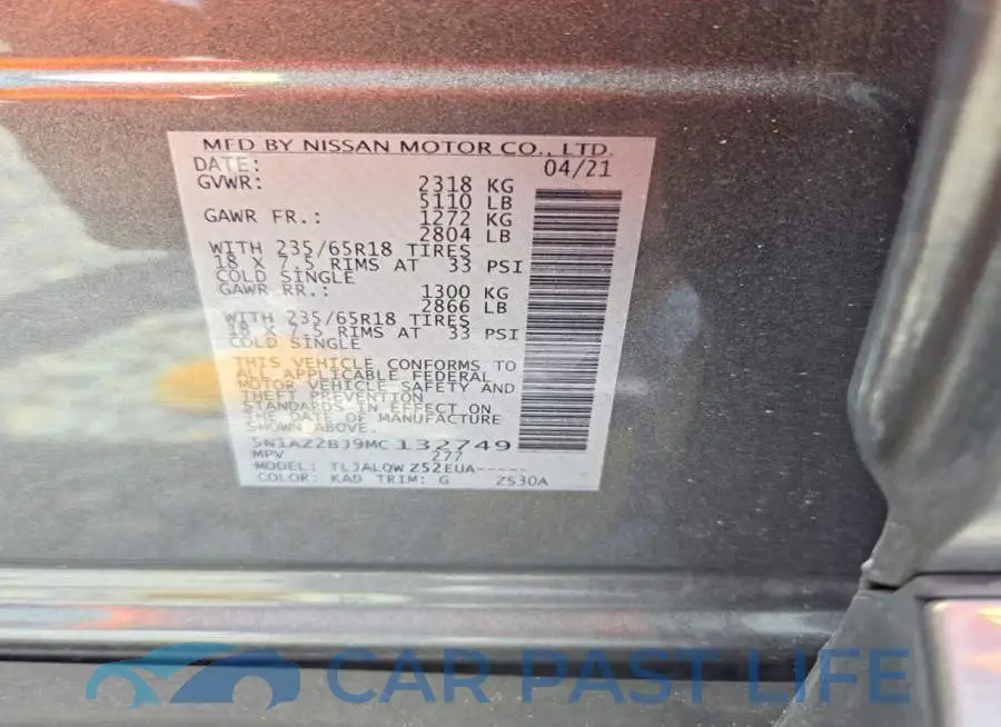 5N1AZ2BJ9MC132749# 12