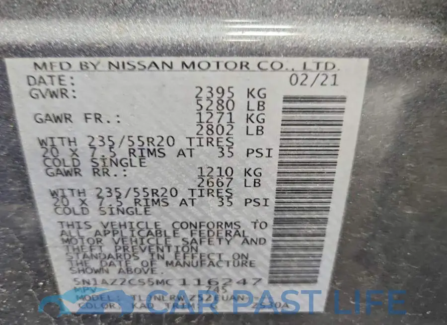 5N1AZ2CS5MC116247# 12