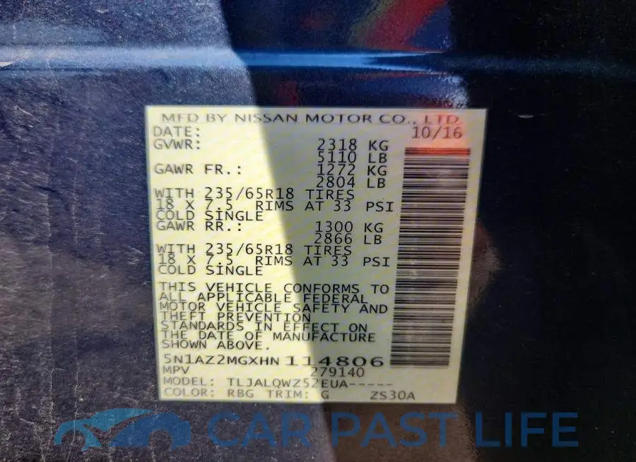 5N1AZ2MGXHN114806# 13