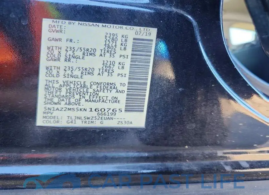 5N1AZ2MS5KN160765# 12