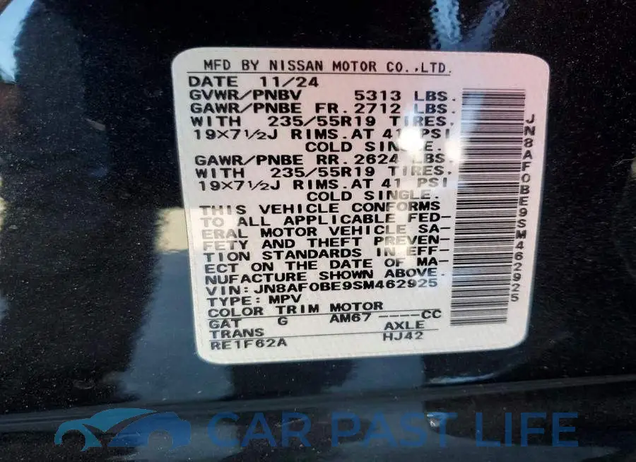 JN8AF0BE9SM462925# 12