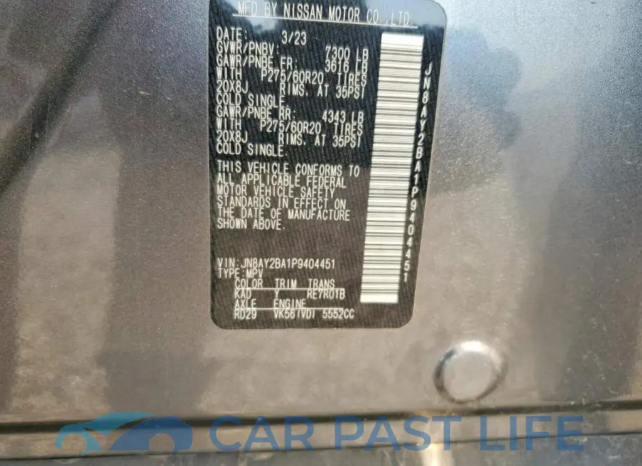 JN8AY2BA1P9404451# 13