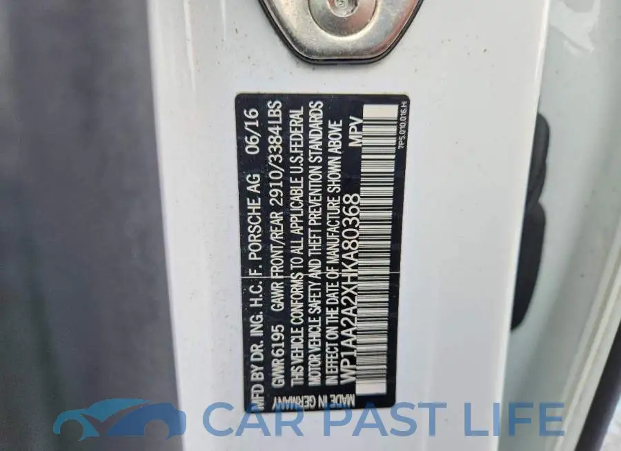 WP1AA2A2XHKA80368# 13