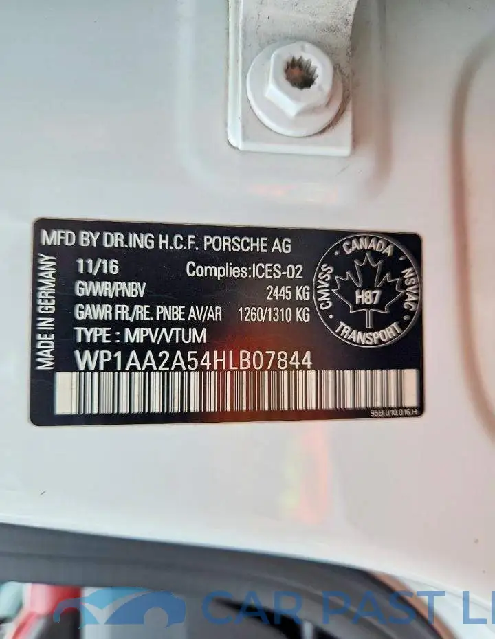WP1AA2A54HLB07844# 13