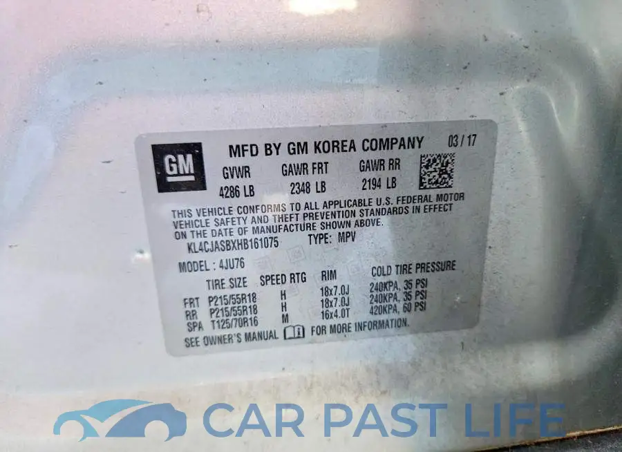 KL4CJASBXHB161075# 12