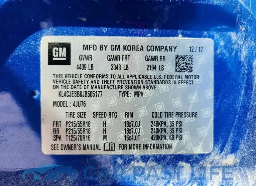 KL4CJESB8JB605177# 13