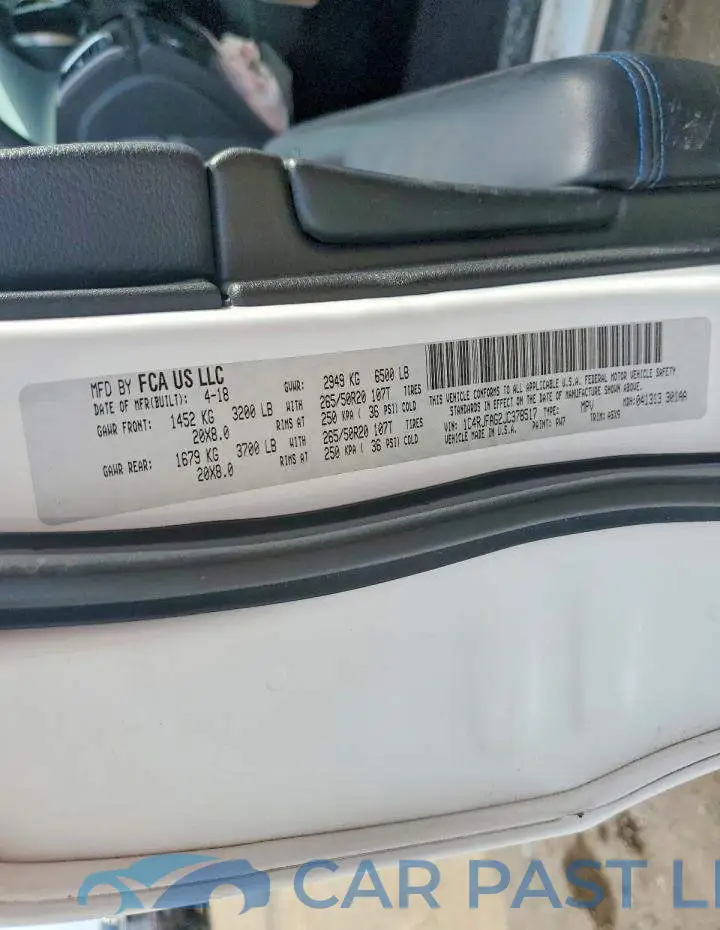 1C4RJFAG2JC378517# 13