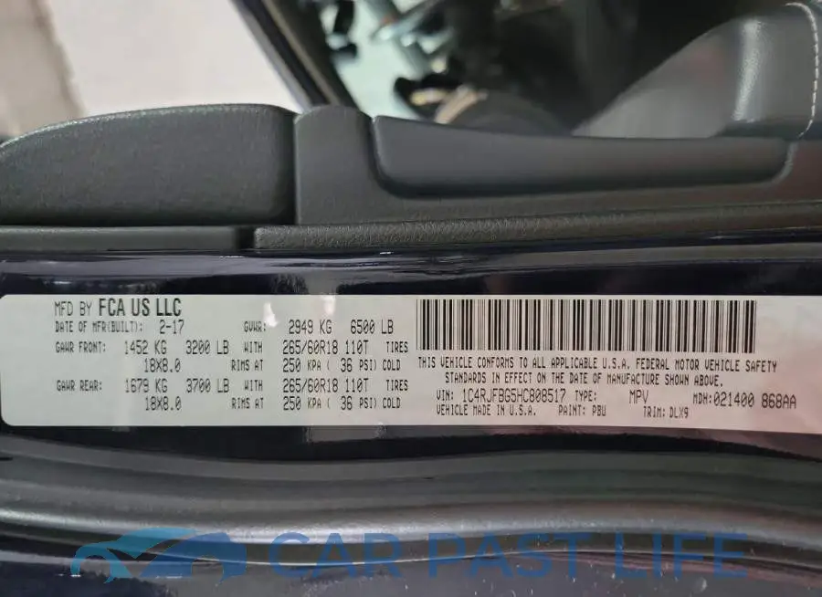 1C4RJFBG5HC808517# 12