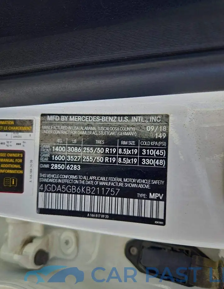 4JGDA5GB6KB211757# 13