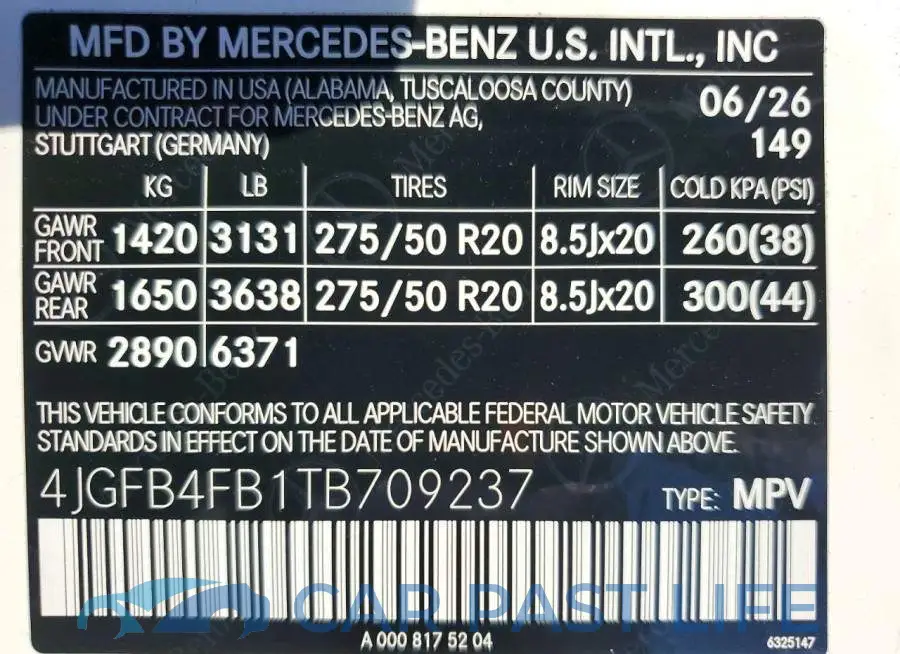 4JGFB4FB1TB709237# 14