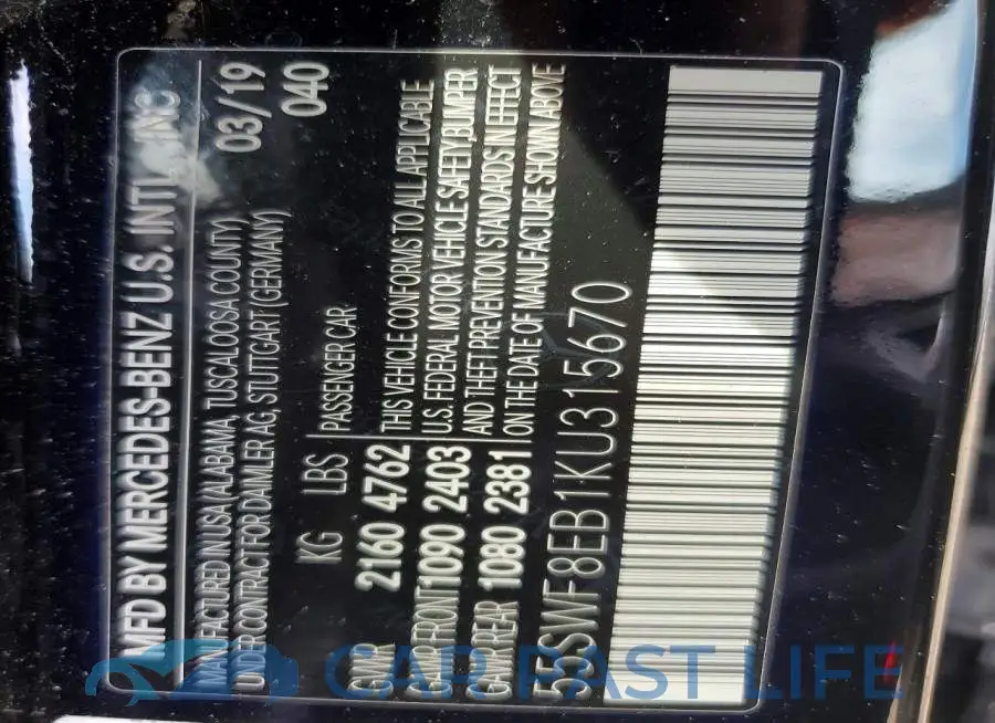 55SWF8EB1KU315670# 12