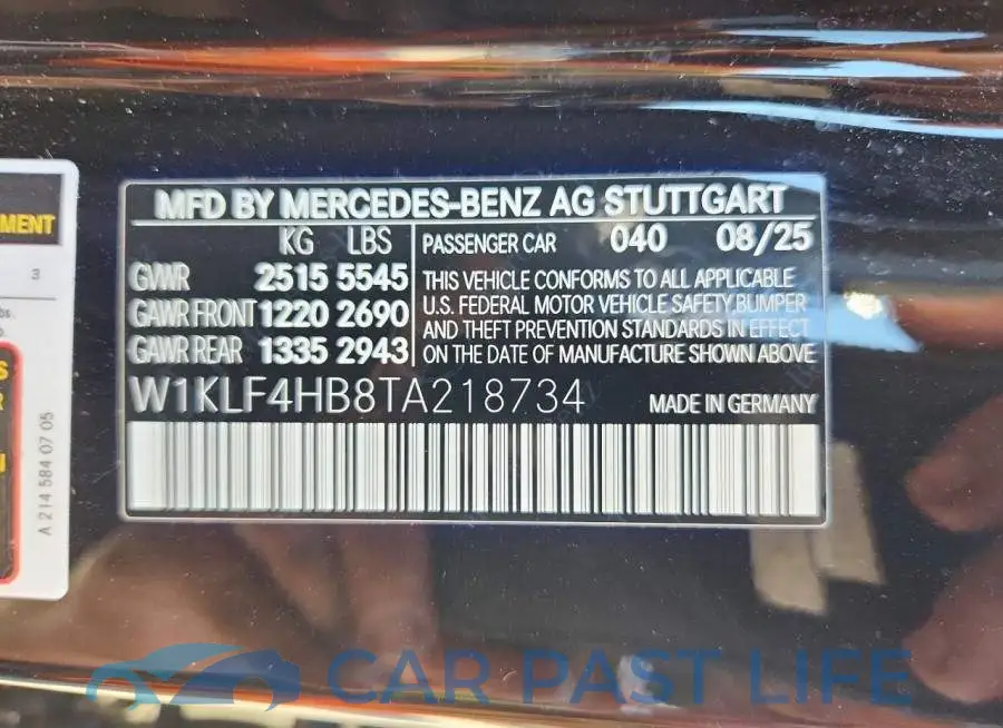 W1KLF4HB8TA218734# 12