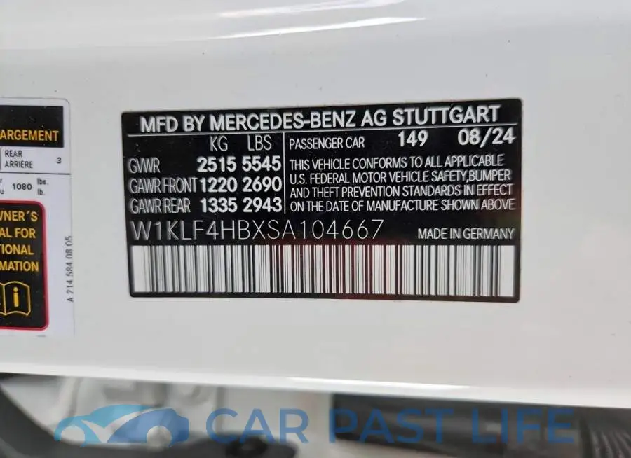 W1KLF4HBXSA104667# 12