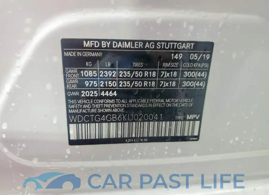 WDCTG4GB6KU020041# 12