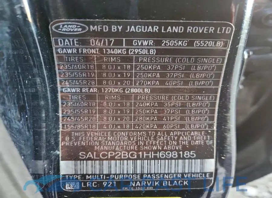 SALCP2BG1HH698185# 13