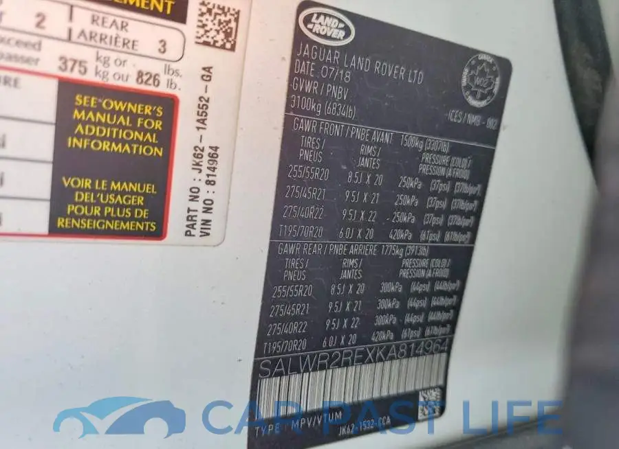 SALWR2REXKA814964# 13