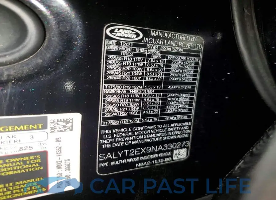 SALYT2EX9NA330273# 13