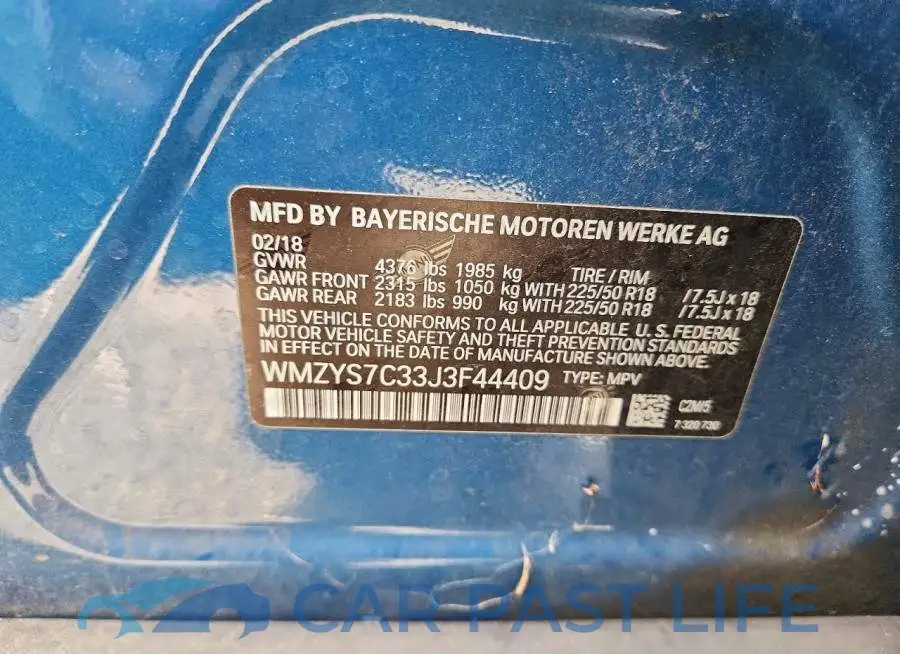 WMZYS7C33J3F44409# 12