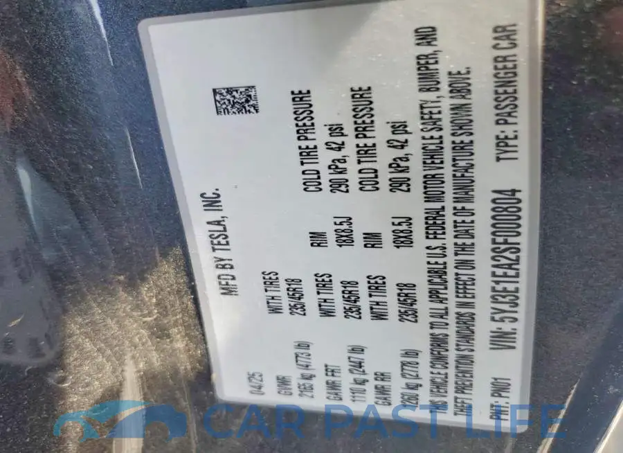 5YJ3E1EA2SF000804# 13
