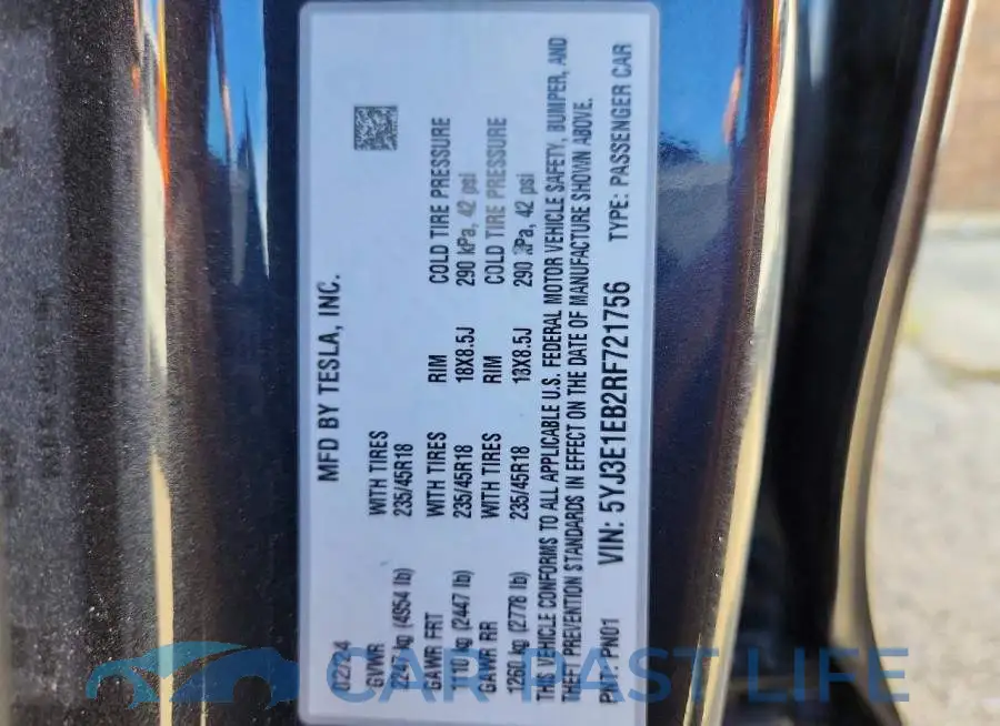 5YJ3E1EB2RF721756# 12