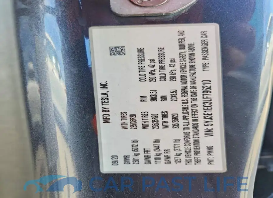 5YJ3E1EC3LF796210# 12