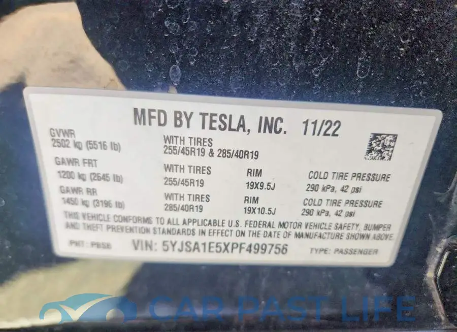 5YJSA1E5XPF499756# 12