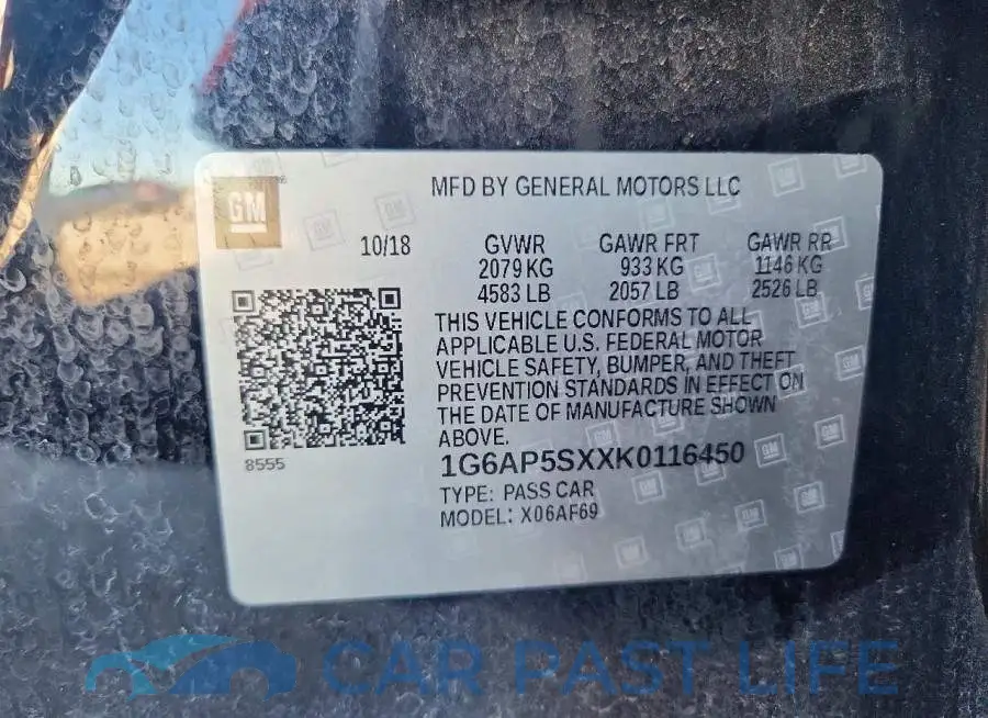 1G6AP5SXXK0116450# 12