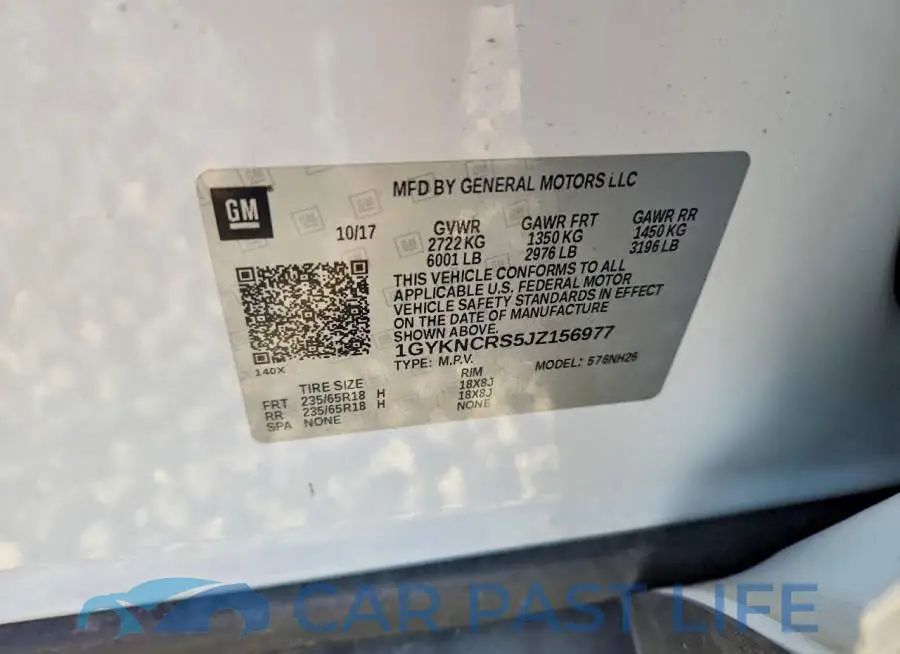 1GYKNCRS5JZ156977# 12
